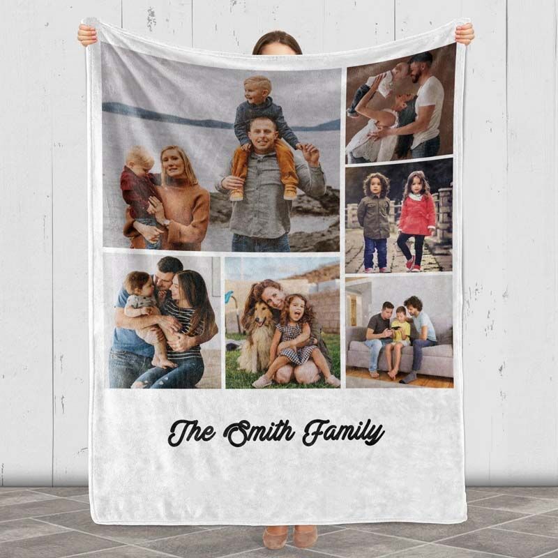 Personalized Family Photo and Name Blanket