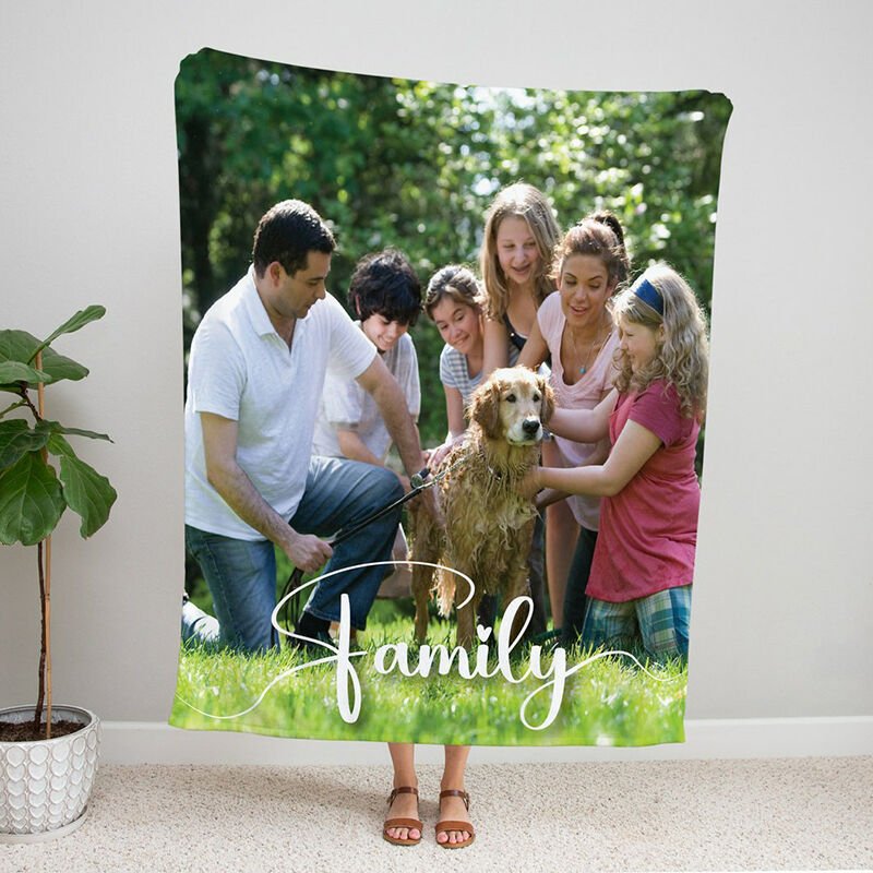 Personalized Picture Blanket Artistic Design Special Gift for Family