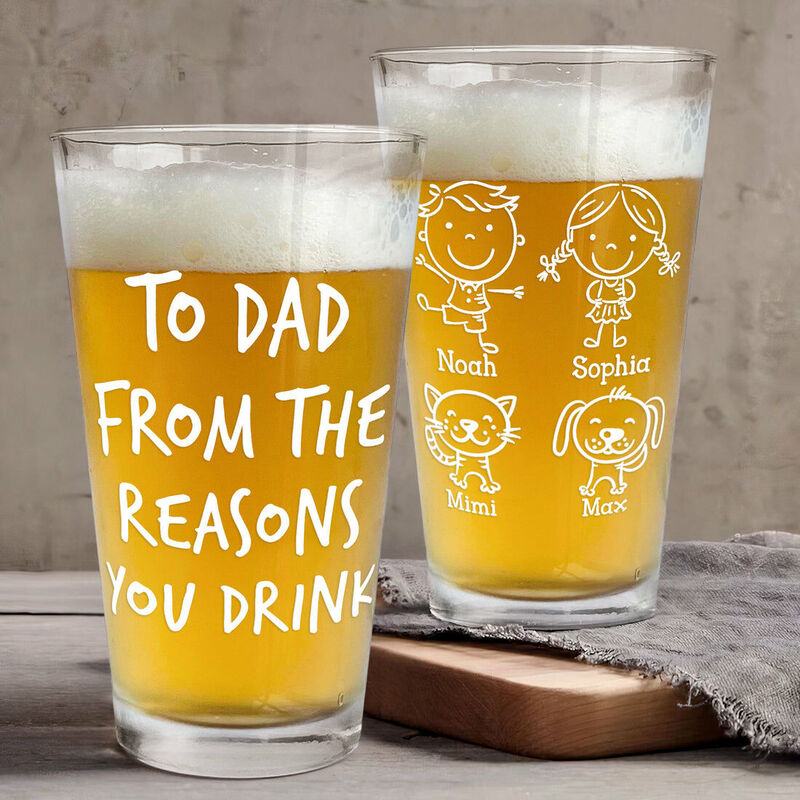 Personalized Beer Mug Customized Kids Style Father's Day Gift