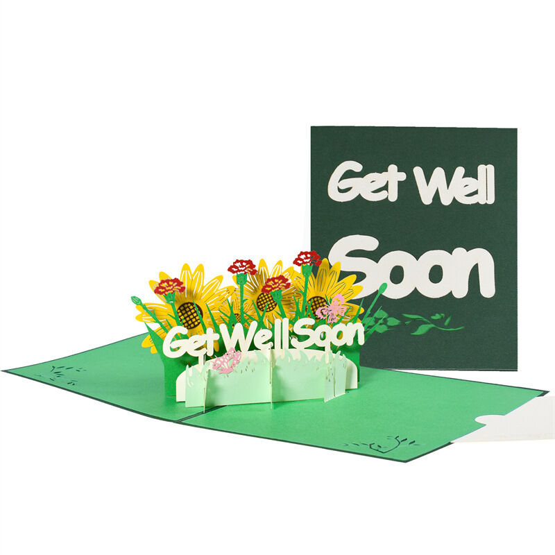 3D Pop Up Card Get Well Soon Sunflower Design Sympathy Gift for Friends