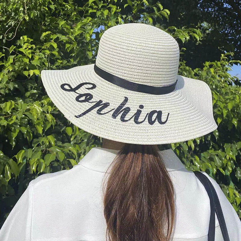 Sombrero de playa personalizado con lazo y cinta decorativa Perfecto regalo de viaje para ella en vacaciones