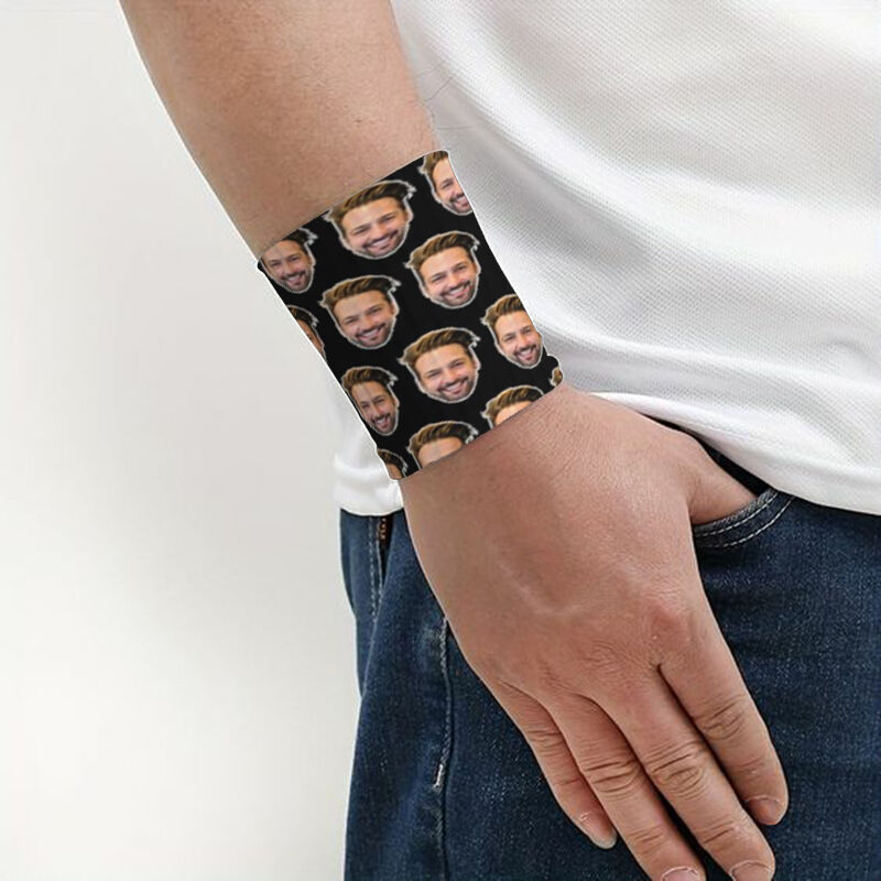 Personalized Sports Wristband Custom Head Photo Creative Gift for Her Him Sports Enthusiast