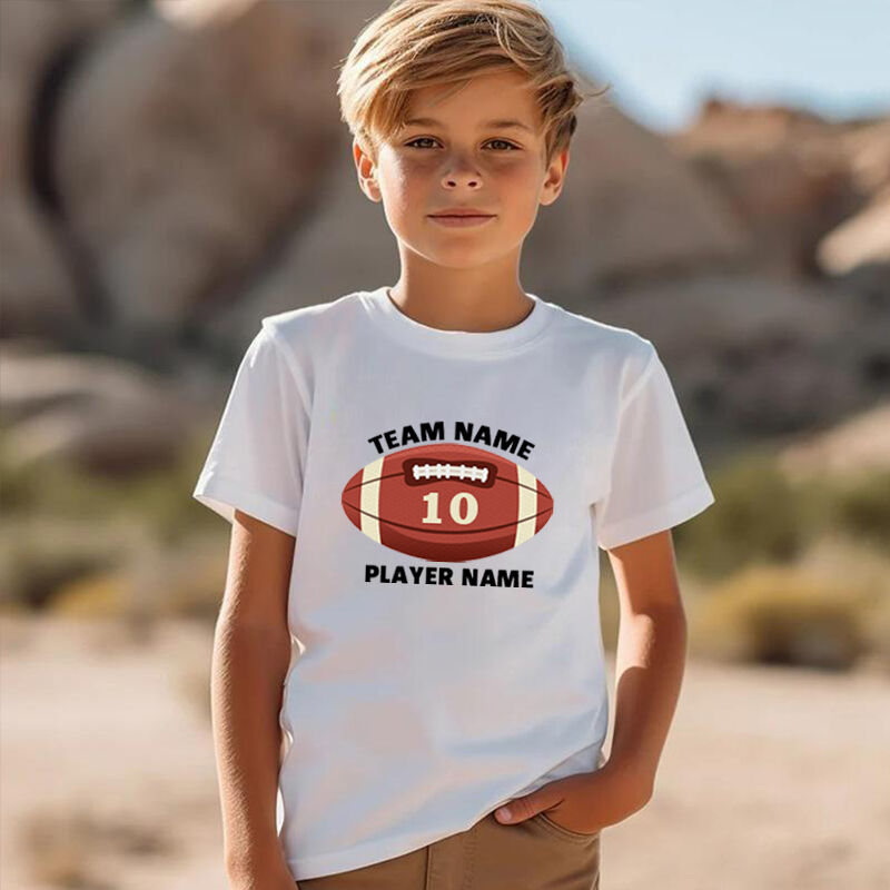 Personalized Kids T-Shirts With Custom Name And Rugby Graphics For Sports Fanatics