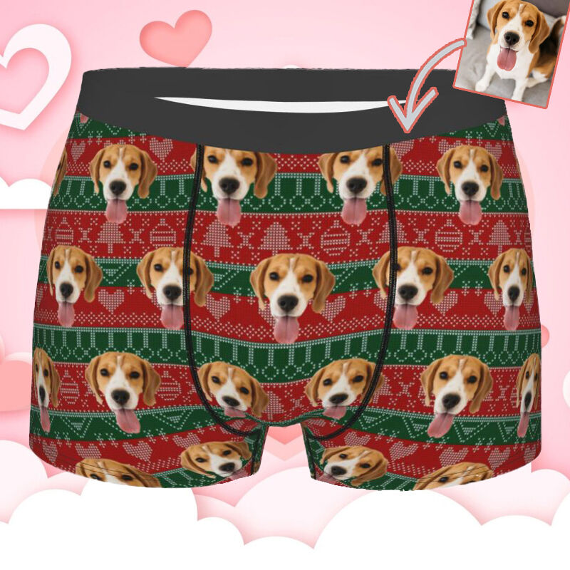 Personalisierte Foto-Männer-Unterwäsche Boxer Shorts mit Baum-Muster Einzigartiges Geschenk zu Weihnachten