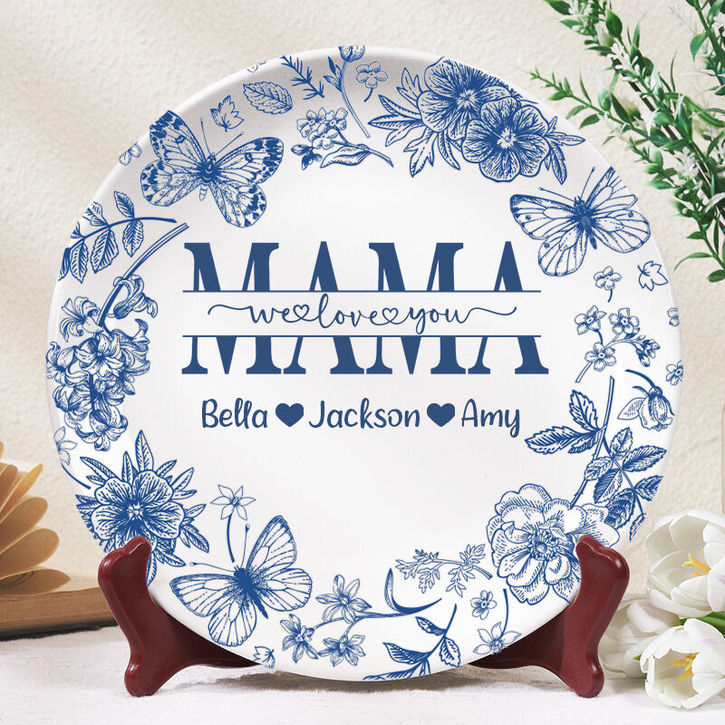Personalized Name Plate with Different Flowers Pattern Perfect Gift for Mother