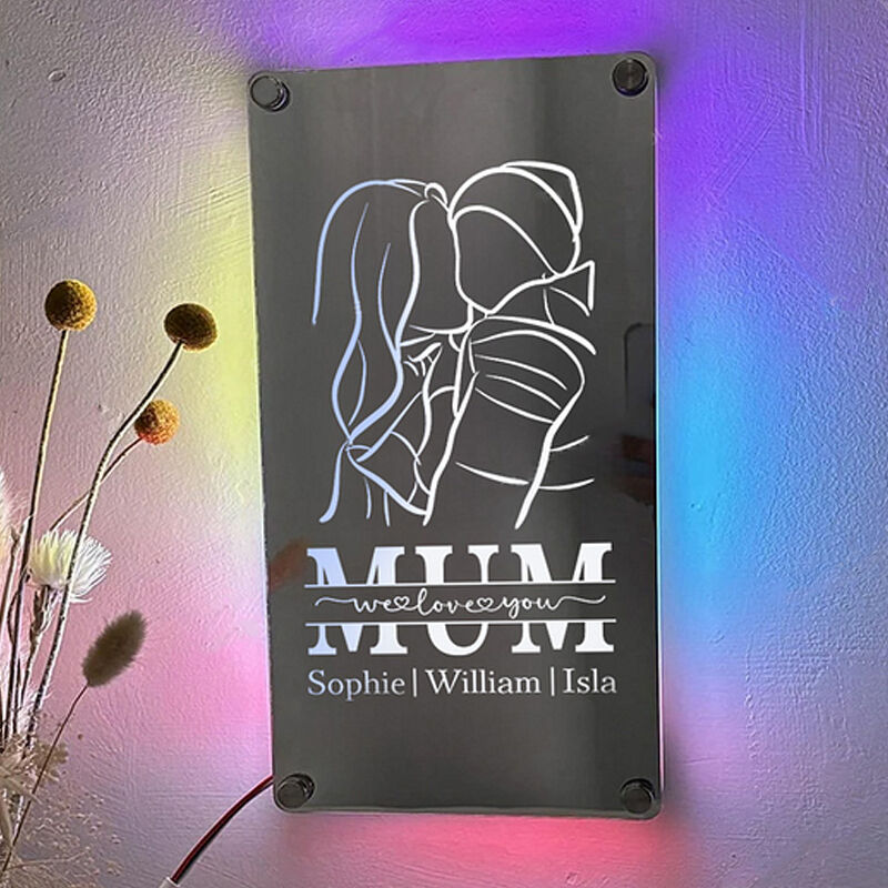 Personalized Photo Mirror Lamp Customized with Child's Name Surprise Mother's Day Gift