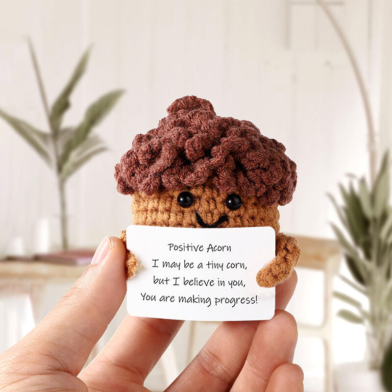 Handmade Crochet Acorn Positive Doll Lovely Present for Your Family