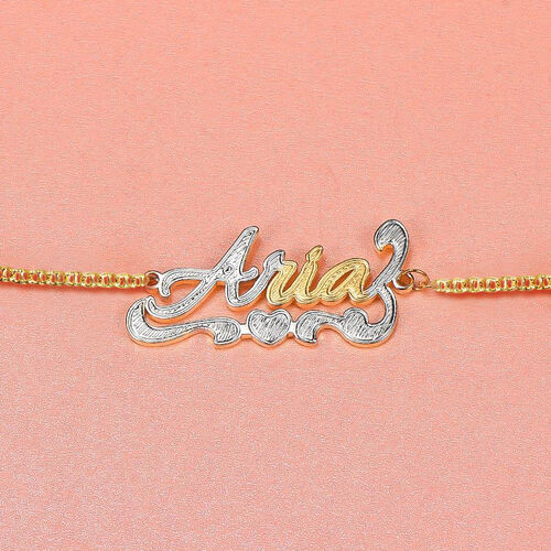 Personalized Two Tone Heart Name Bracelet