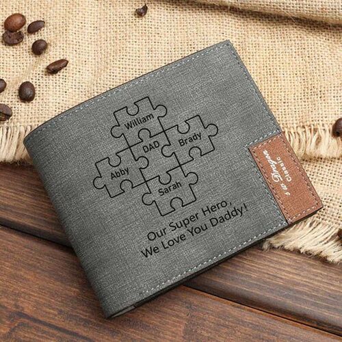 Father's Day Gifts Custom Name Puzzle Wallet-For Him