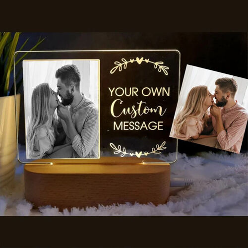 Customized Couple Photo Message LED Acrylic Night Light