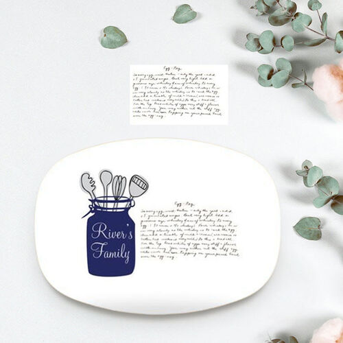 Personalized Name and Text Plate with Tablewares Pattern for Father
