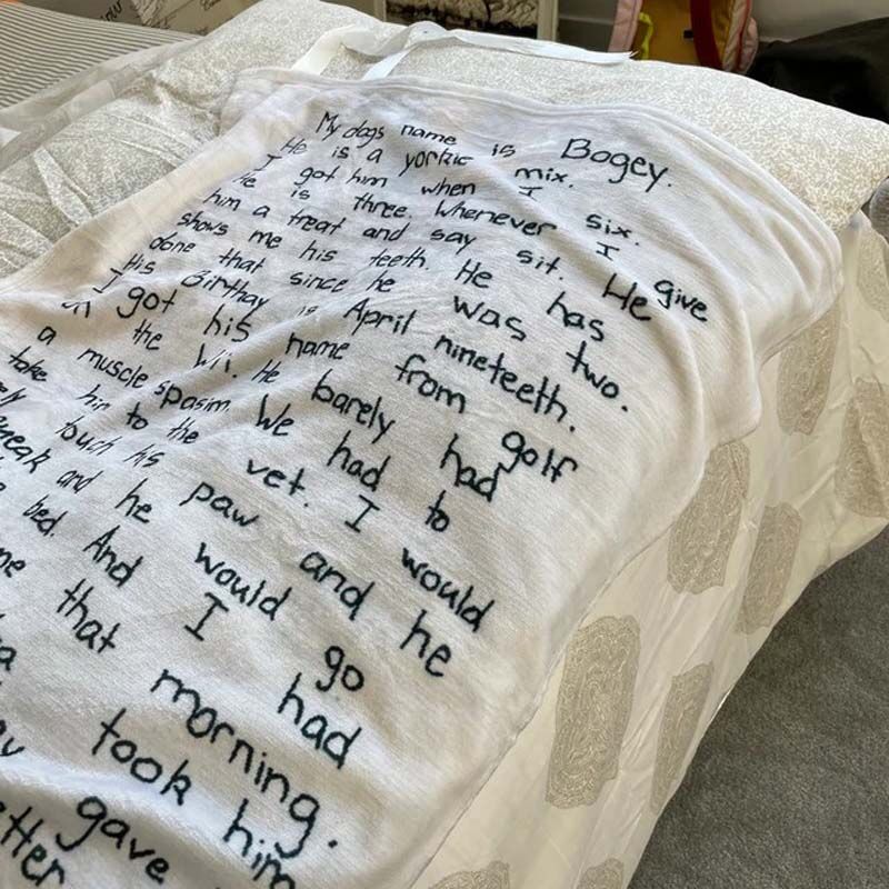 Personalized Handwritten Letter Blanket for Cute Kids