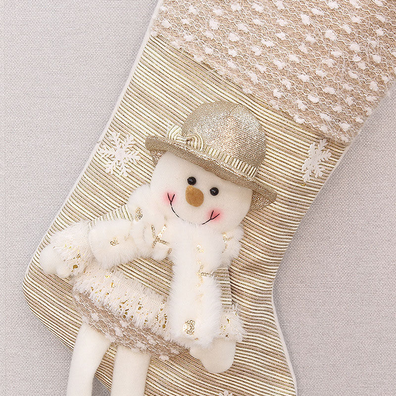 Calcetines blanco de navidad personalizados de nombre con muñeco de nieve regalo ideal