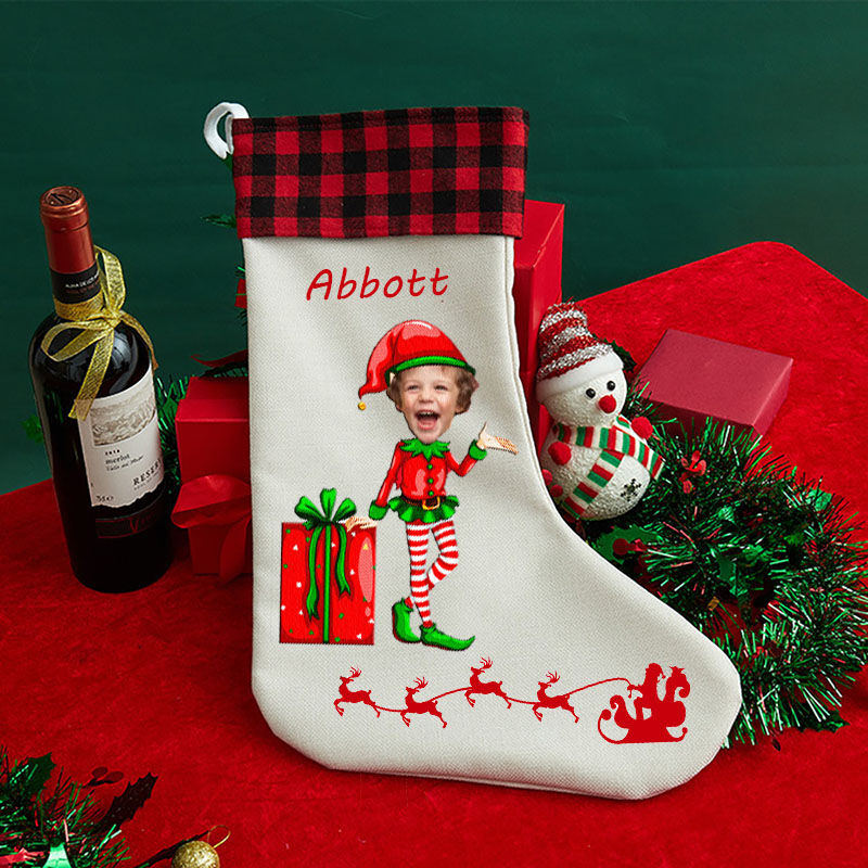 Personalized Custom Face Christmas Socking Cartoon Christmas Socking with Gifts