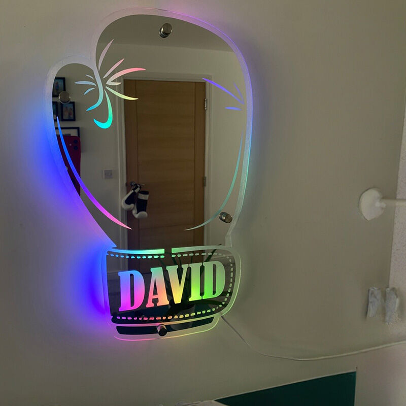 Personalized LED Cool Mirror Lights For Boxing Fans