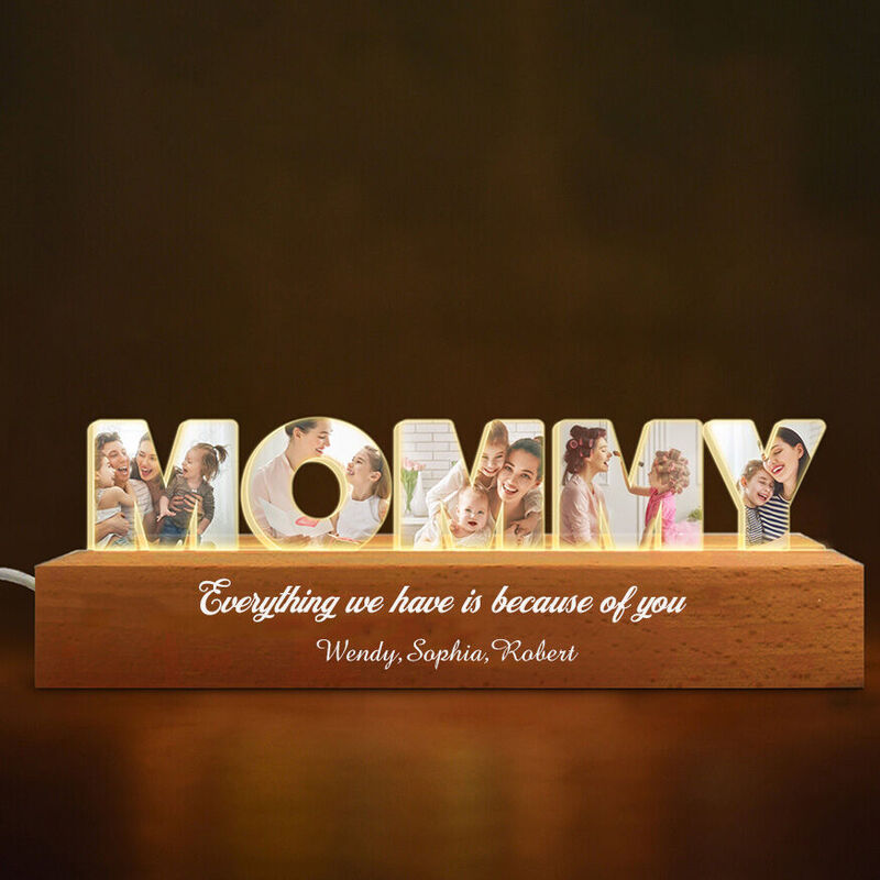Personalized Led Letter Light Custom Photo Warming Mother's Day Gift