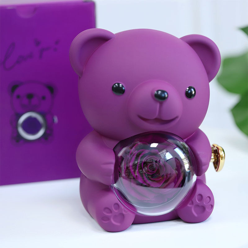 Boîte à bijoux personnalisé pour ours avec collier de projection arbre de vie Cadeau de St Valentin