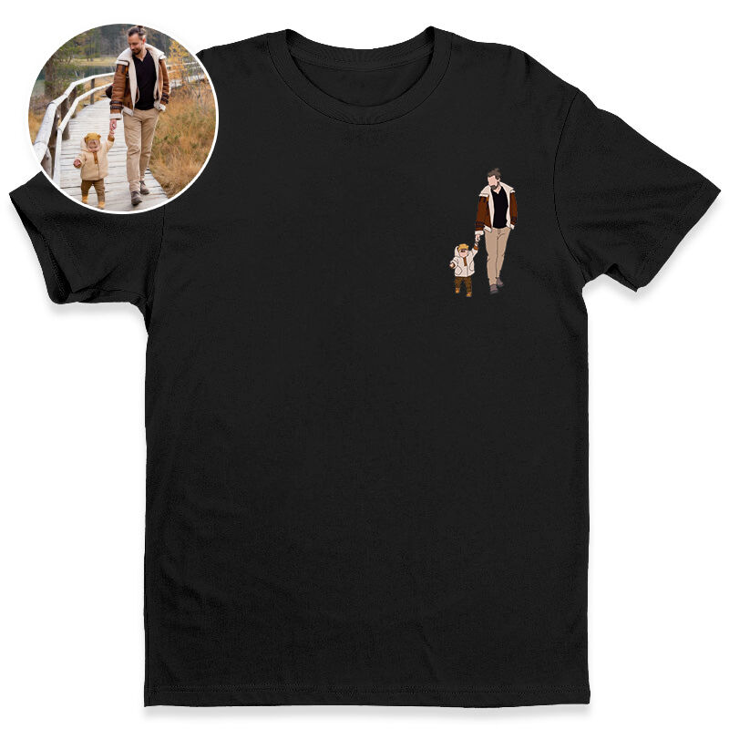 Personalisiertes T-Shirt Individuelles Papa und Kinder Foto Design Attraktives Geschenk zum Vatertag