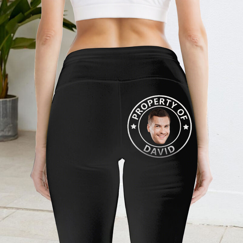 Personalized Leggings Property Of You Emblem Design Creative Design Gift for Her Lovers Wife