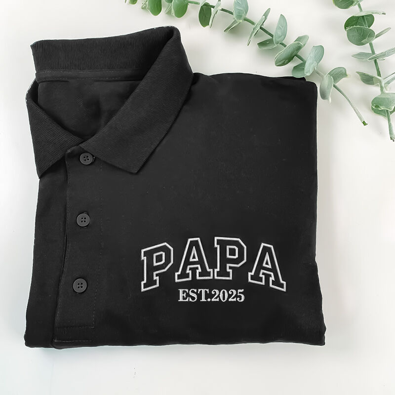 Personalized Nickname Embroidered Polo Shirt with Custom Date Perfect Gift for Family