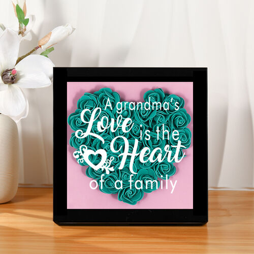 Personalized Dried Flower Frame Gift -A Grandma's Love Is The Heart of A Family