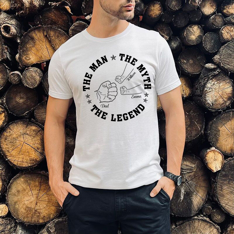 Camiseta personalizada L'Homme Le Mythe La Légende con puño perforado Regalo ideal para el Día del Padre
