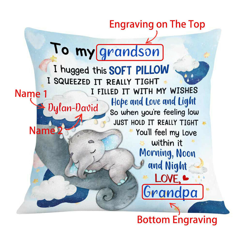 Gepersonaliseerd Kussen Olifant Oma Aan Kleinzoon Knuffelkussen Home Decor