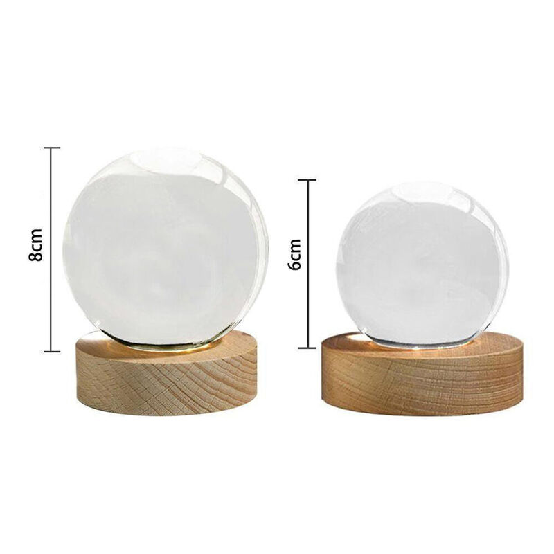 Personalized Moon Phase Crystal Ball Night Light Home Decor Couple Gift for Anniversary