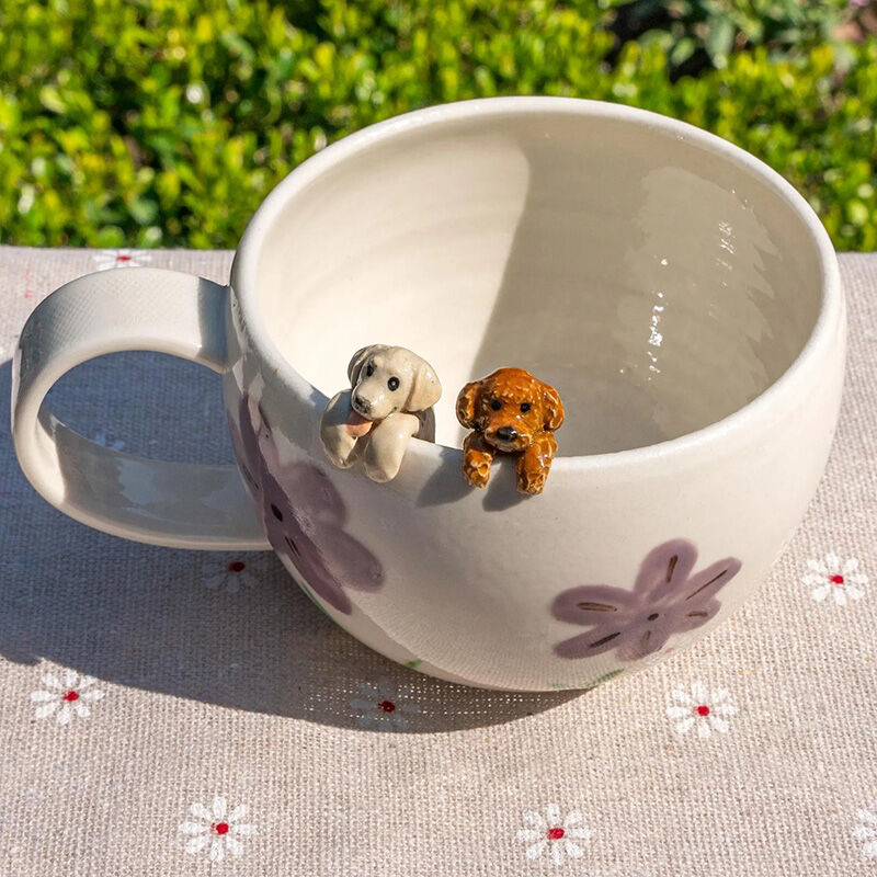 リヤドロ　カップ　ソーサー　デミカップ　猫　犬　カエル　廃番 LLADRO（リヤドロ）のペアカップ＆ソーサー『ハッピーティー