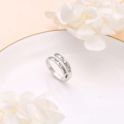 "The Best Is Yet To Come" Custom Heart Engraving Ring
