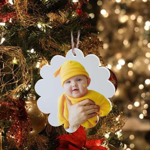 Personnalisez Forme de fleur Acrylique Noël Décoration Cadeaux pour bébé mignon