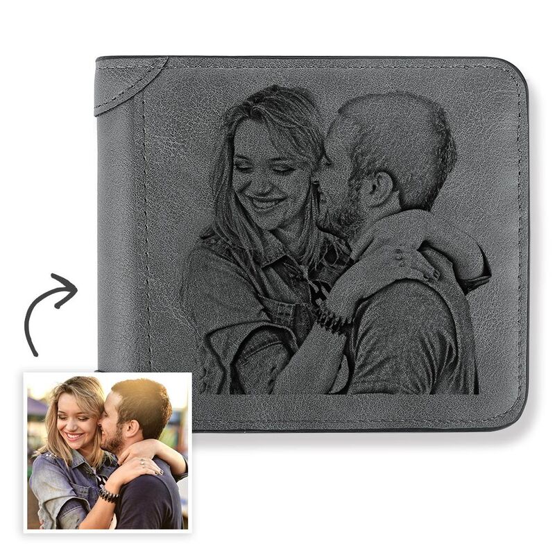 Cartera personalizada billetera de hombre con foto grabada para él