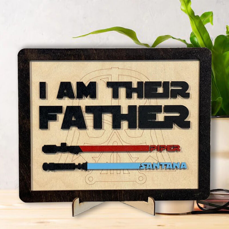 Personalized Lightsaber Name Puzzle Frame with Star Wars Pattern for Dad