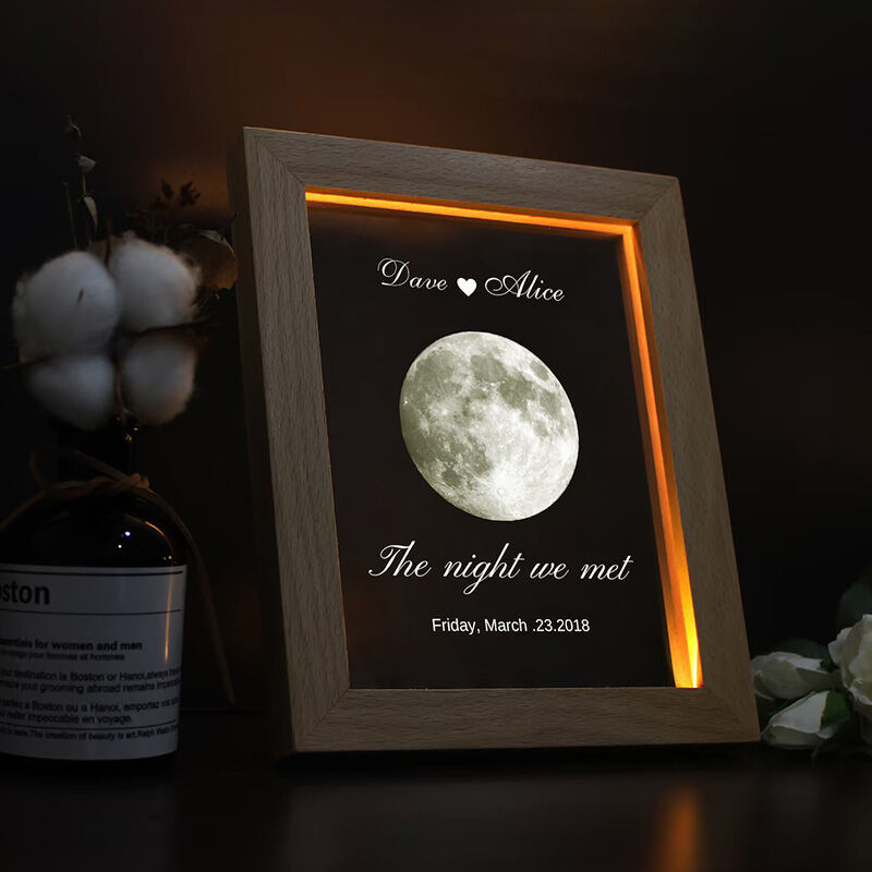 Personalized Moon Phase Picture Night Light Creative Gift for Couples