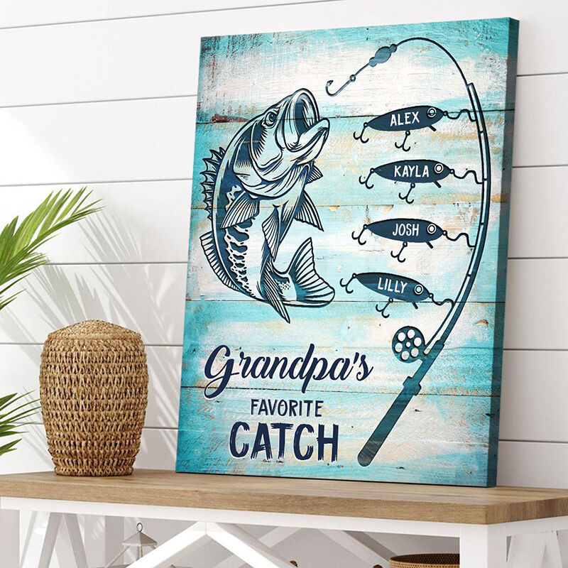 Personalized Name Canvas Wall Art Unique Gift for Father's Day