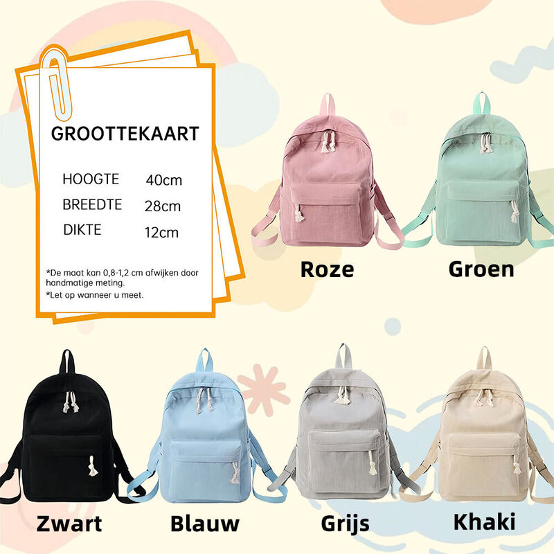 Gepersonaliseerde kinderrugzak peuter corduroy schooltas met geborduurde naam