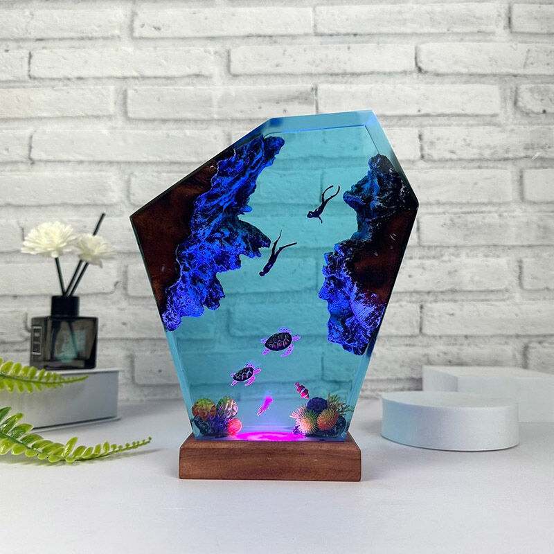 Turtle And Baby Turtle Resin Night Light Cute Gift for Parents