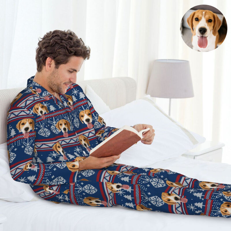 Personalisierte Pyjamas mit individuellem Foto Glocke Weihnachtsbaum Festliche Atmosphäre Design Perfektes Geschenk für die Familie