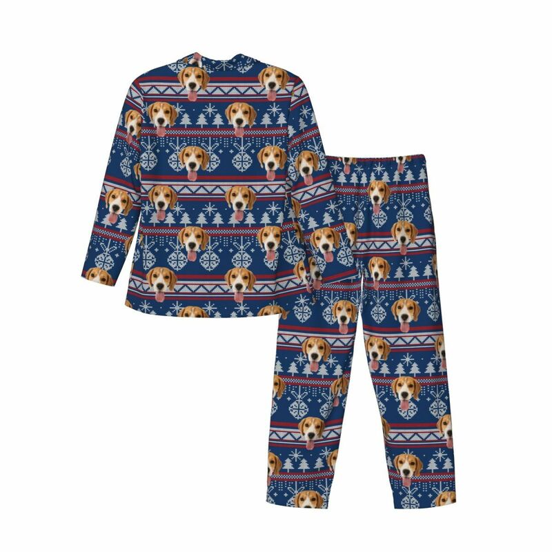 Pyjama personnalisé avec photo personnalisée et cloche pour sapin de Noël, design d'ambiance festive, cadeau idéal pour la famille