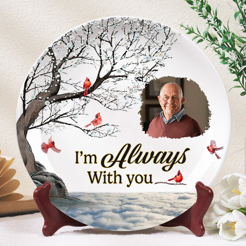 Plato con foto personalizado con pájaros, regalo conmemorativo para la familia