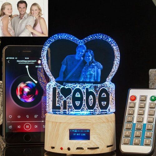 Personalized Photo Crystal Lamp Bluetooth Speaker - LIEBE