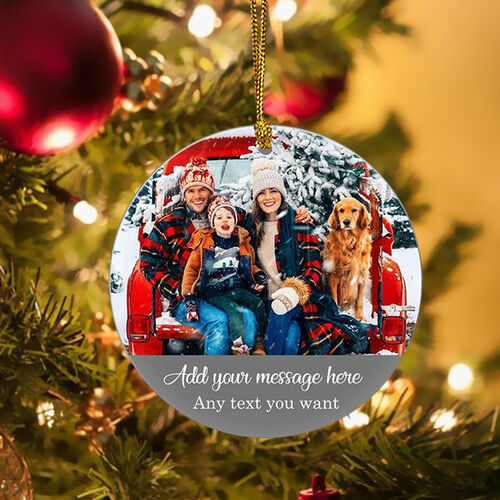 Personnaliser Famille Photos Noms Avec l'arbre de Noël Décorations Cadeaux