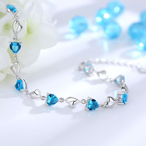 "Sparkling Heart" Mode-Armband für Frauen Blau
