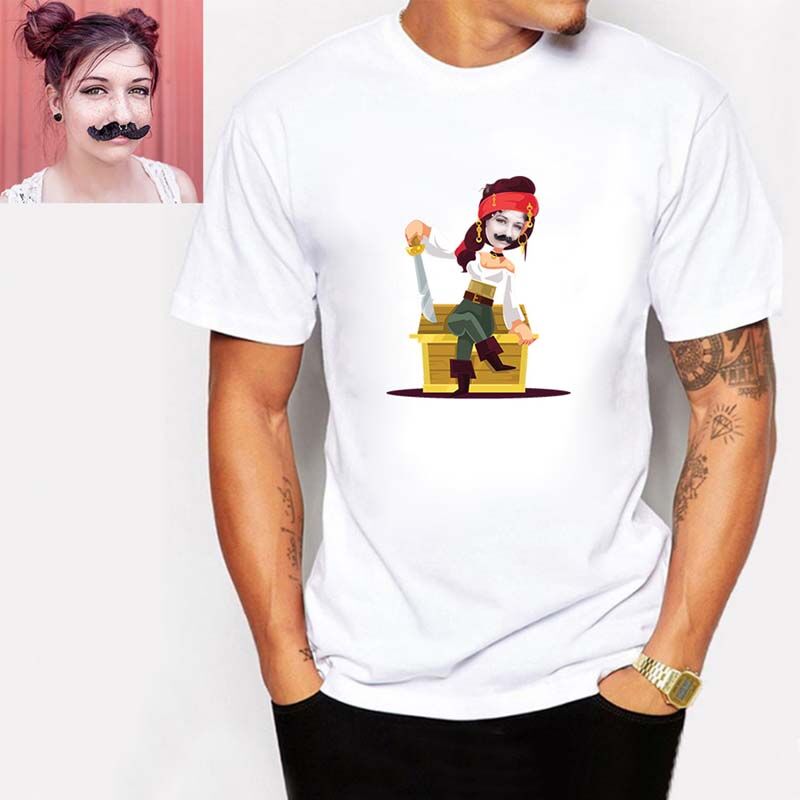 T-shirt personnalisé avec photo de femme pirate