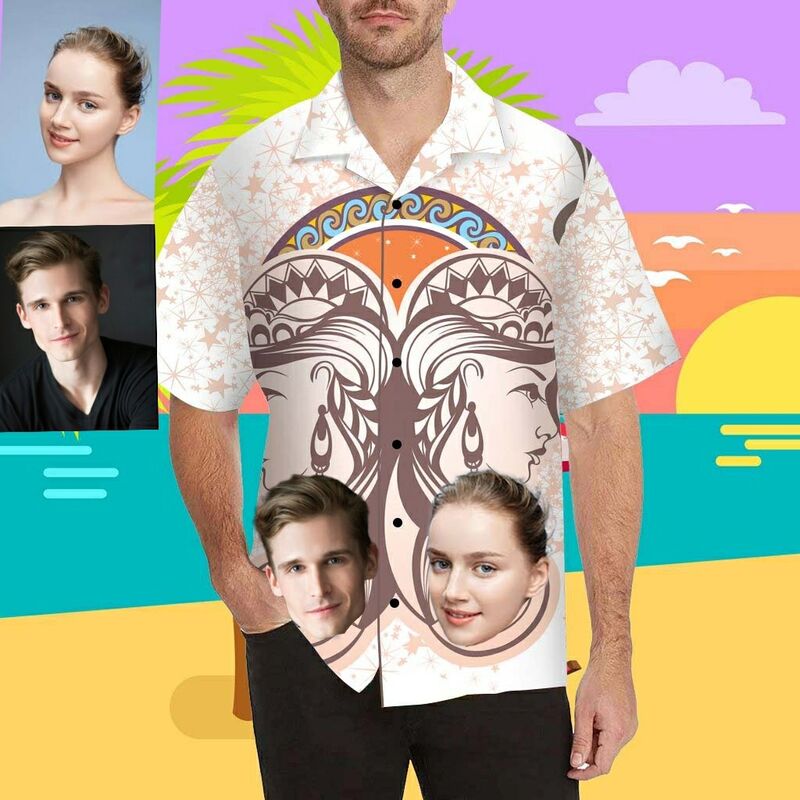 Custom Face Goddess Men's All Over Print Hawaiian Shirt