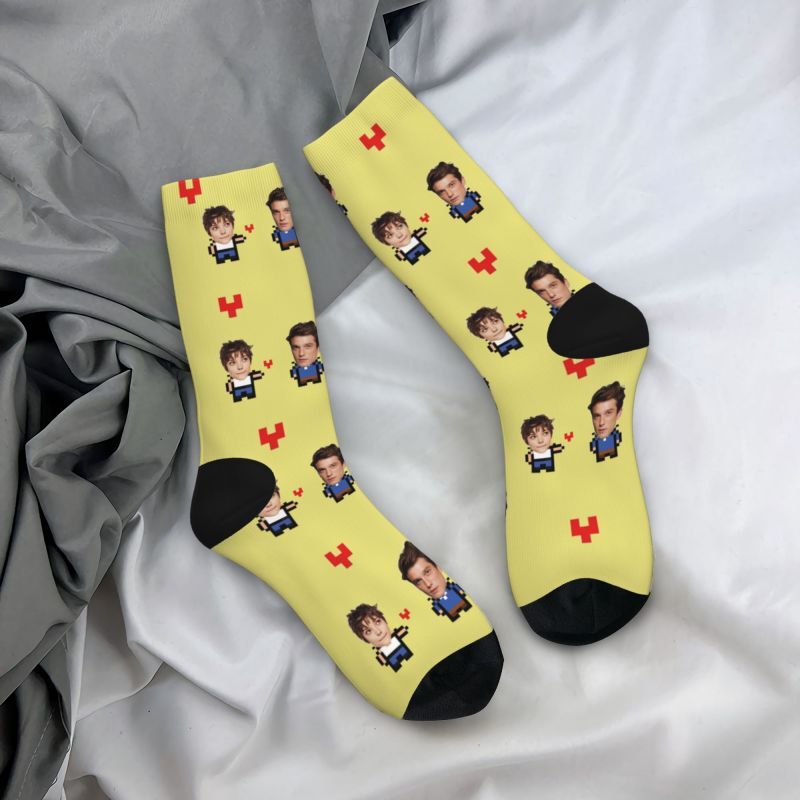 Gepersonaliseerde grappige sokken met koppelfoto's Valentijnscadeau