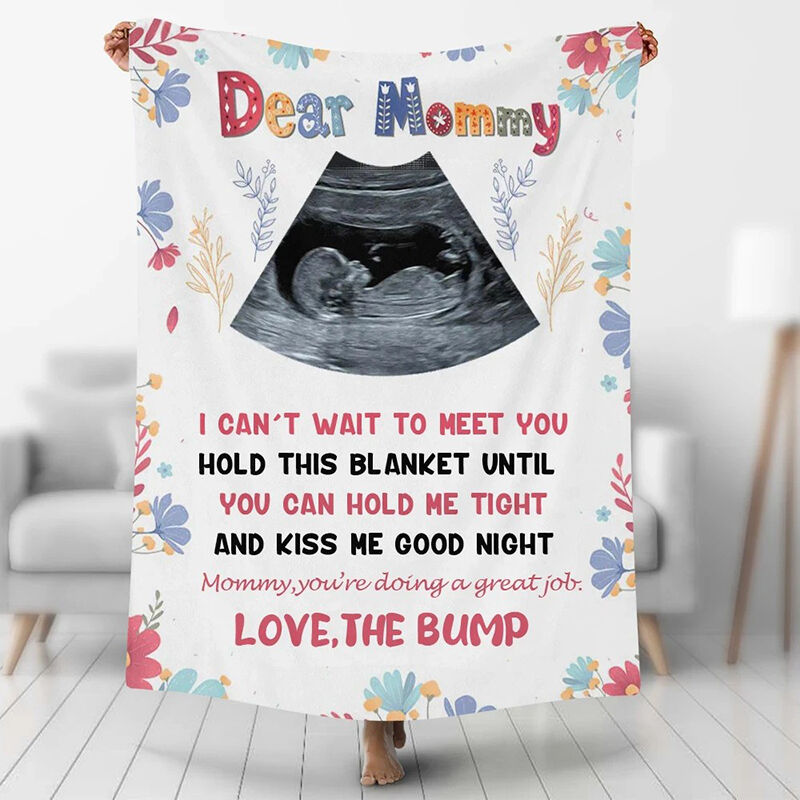 Personalized Picture Blanket Warm Gift for Mom "Good Night"