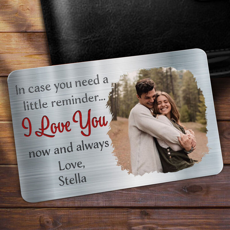 ”I Love You“Personalized Aluminum Wallet Card Warm Gift For Couples