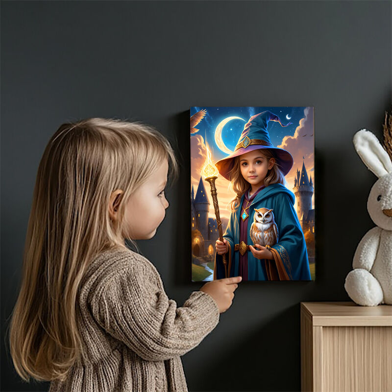 Portraits de sorcières personnalisés avec échange de visage personnalisé Cadeau intéressant pour les enfants