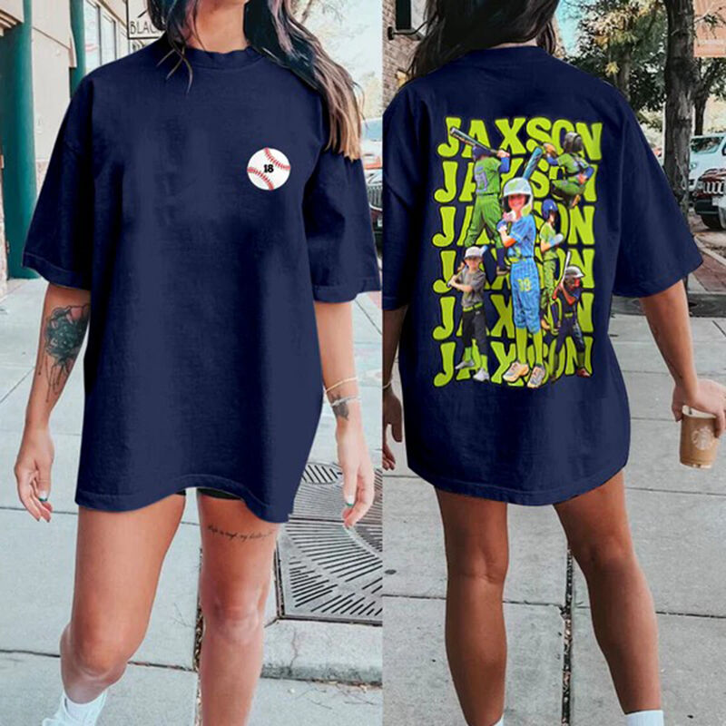 Personalized T-shirt Optional Ball Sports Custom Photos Colorful Name Design Gift for Sports Lovers